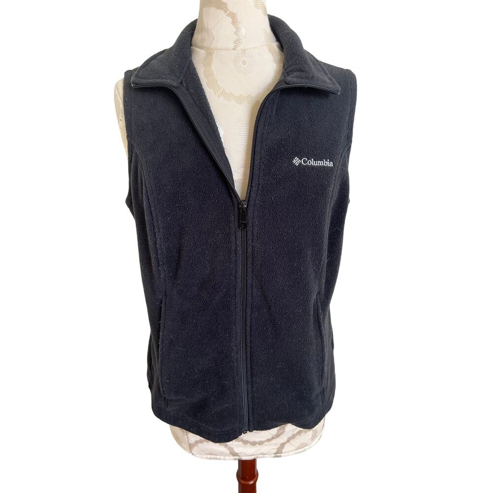 Columbia Full Zip Sleeveless Fleece Vest Zip Pockets Medium